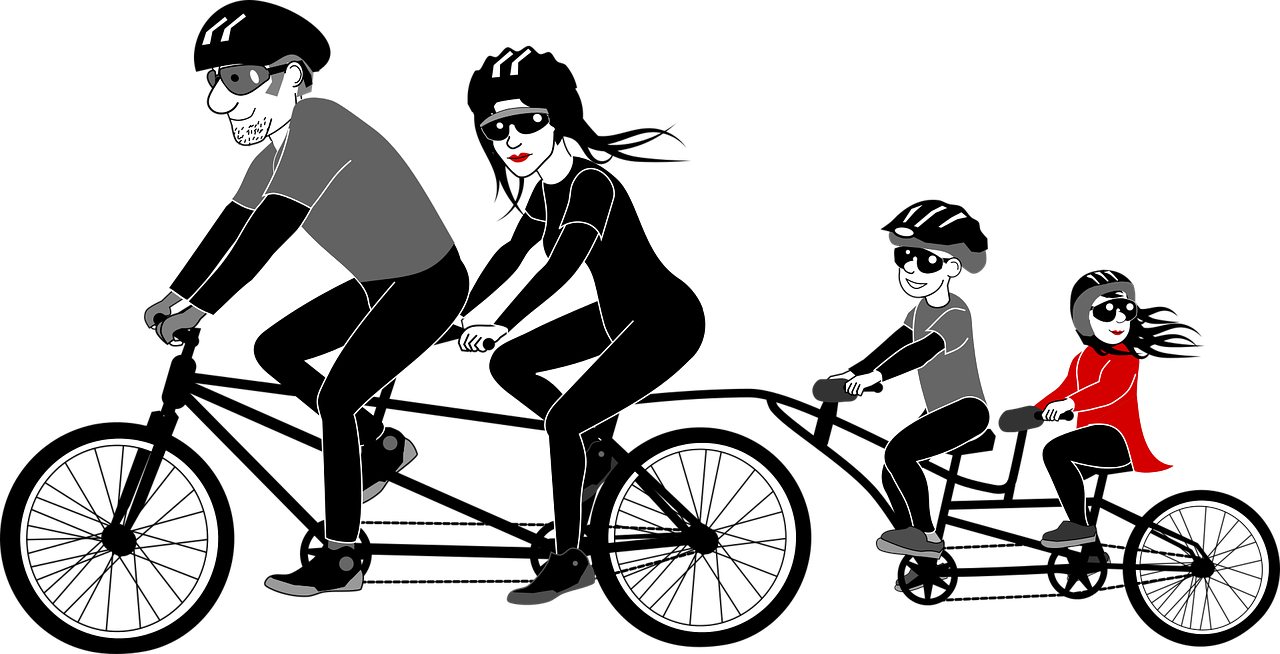 Riding A Bike Is A Great Way To Get Exercise And Spend - Family Bike Png (1280x654)