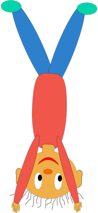 Handstand Playing Exercising Kid Boy Child - Handstand Clipart (360x720)