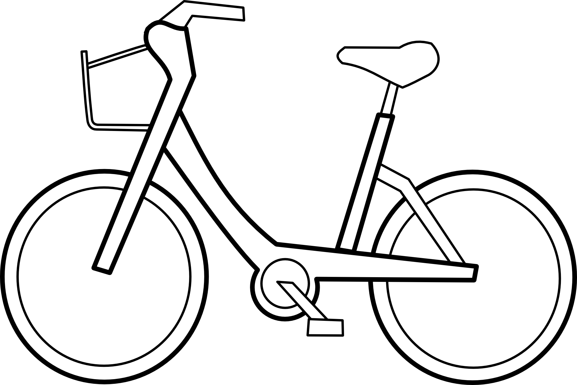 Bicyclette Bicycle Black White Line Art Scalable Vector - Cycle Black And White (1969x1314)