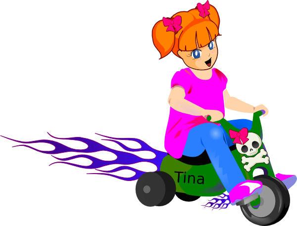 Little Girl On Bike Clip Art - Toddler Clip Art (600x457)
