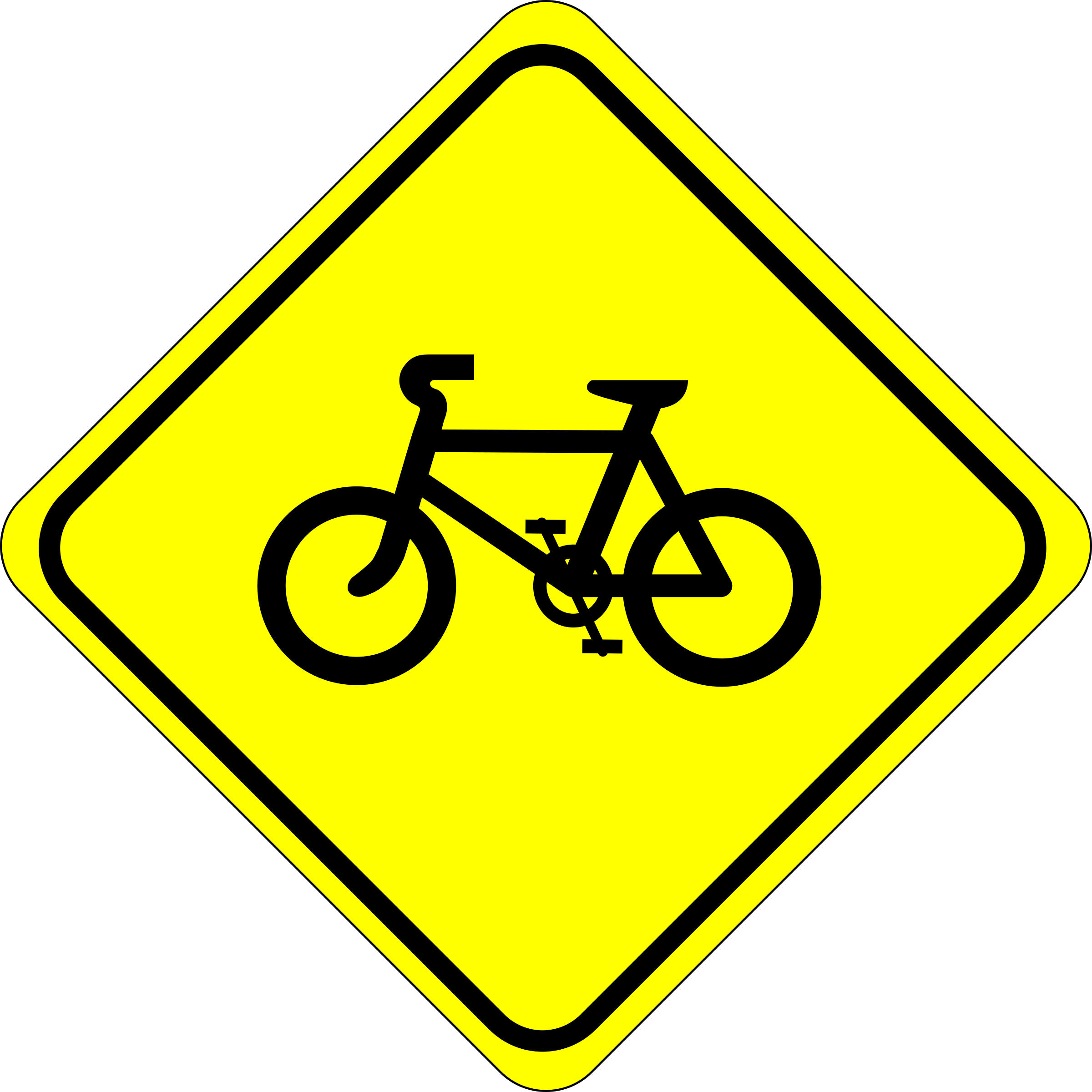Roadsign Watch For Bicycles Clip Art - Watch For Bicycles Sign (2400x2400)