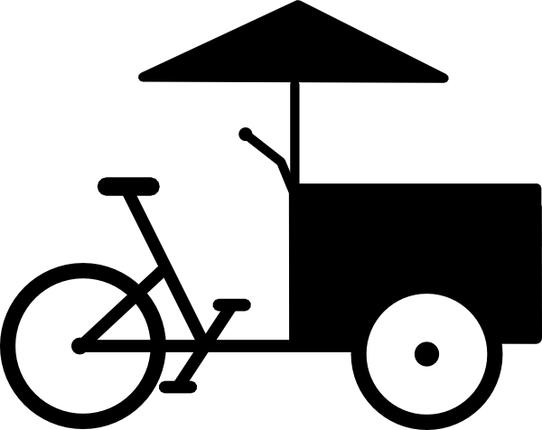 Food Cart Bike Clip Art - Foodcart Clipart (600x476)