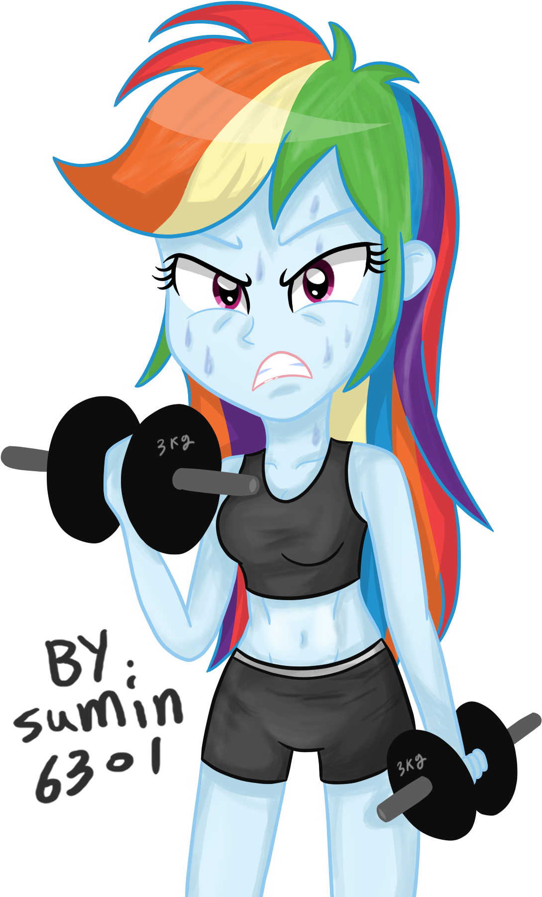 Png By Sumin6301 - Rainbow Dash Working Out (1172x1855)