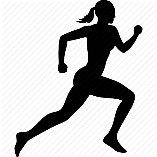 Exercise, Female, Fitness, Run, Runner, Running, Woman - Female Runner Silhouette (512x512)