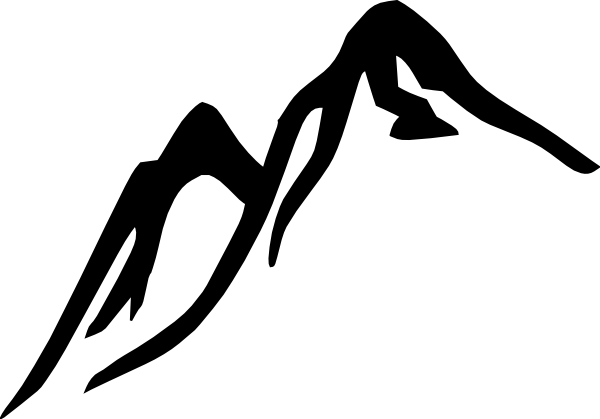 Black White Mountain Clip Art At Clker - Mountain Drawing Black And White (600x419)