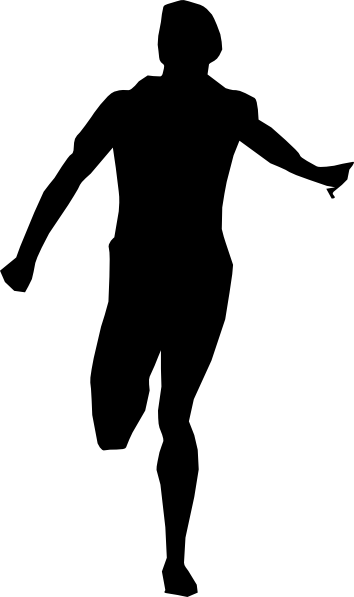 Man Running Clip Art - Person Running Away Silhouette (500x843)