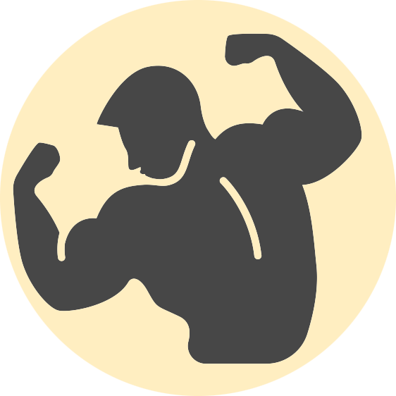 Back Exercises That Require No Equipment - Bodybuilder Icon Png (562x562)