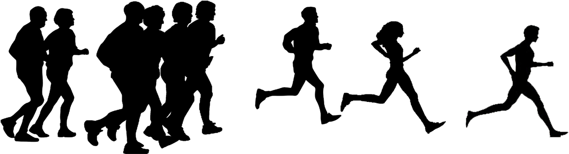 Silhouette Running Clip Art - Runner Silhouette (1205x387)