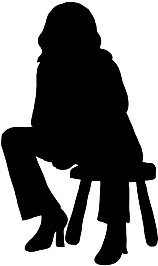 Silhouettes Of People - Transparent Silhouette Sitting (532x886)
