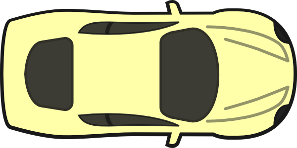 Clipart Car Birds Eye View Yellow Top Clip Art At Clker - Car Drawing Top View (600x300)