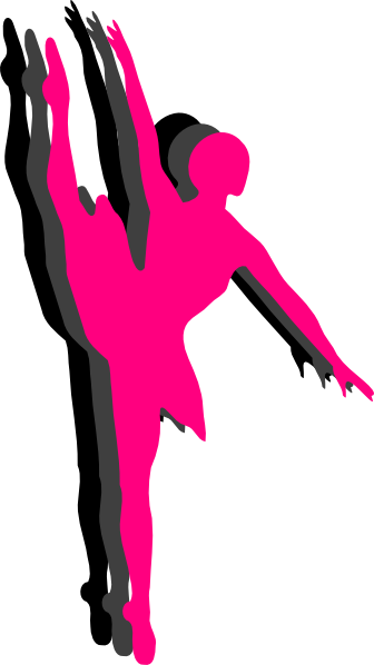 Triple Ballet Dancer Silhouette Clip Art - Dance Clip Art Pink (336x598)