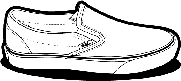 Gym-shoes Clipart Vans Shoe - Vans Slip On Drawing (640x480)