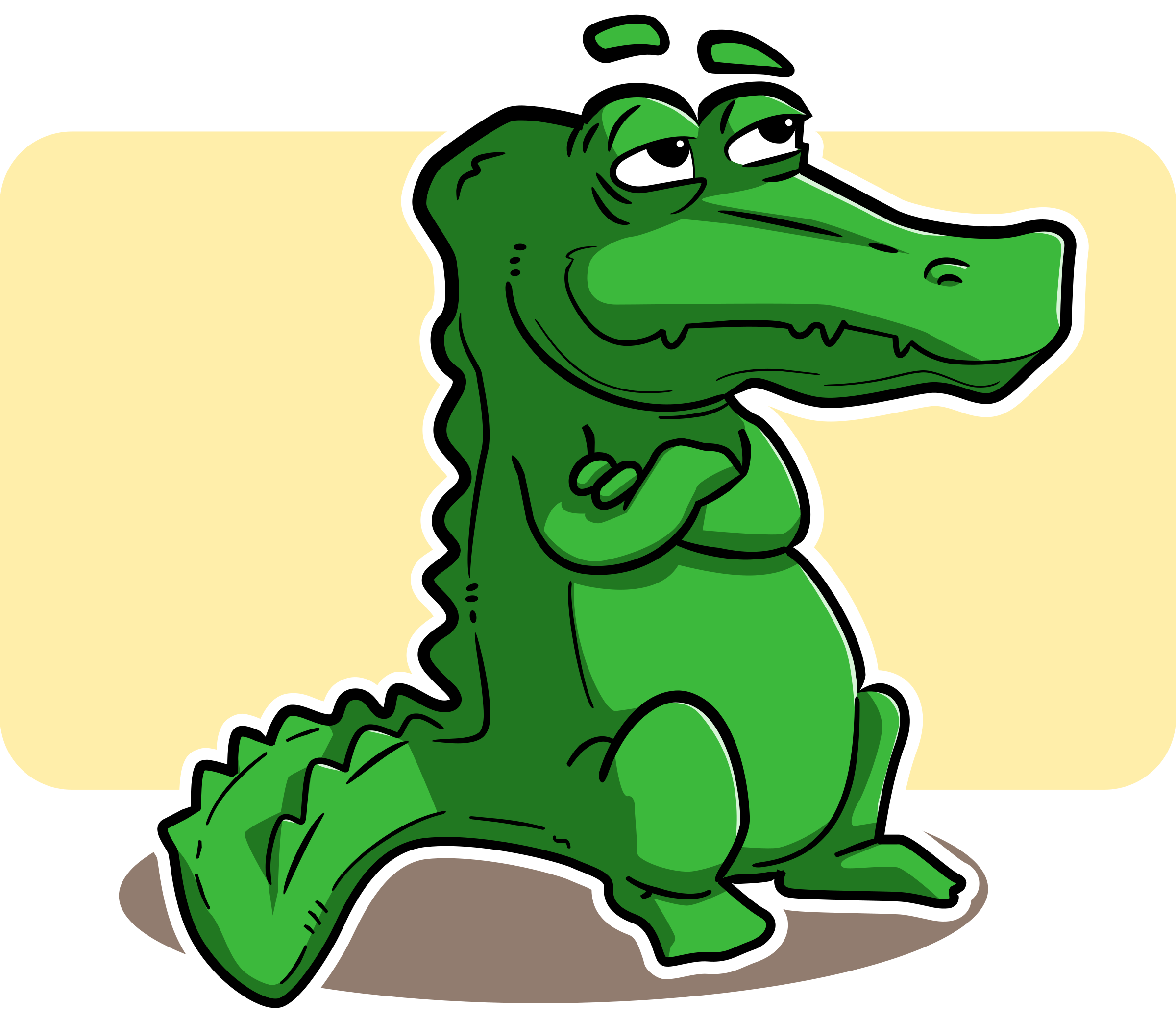 Alligator Cartoon Art - Crocodile Cartoon Png (2400x2082)