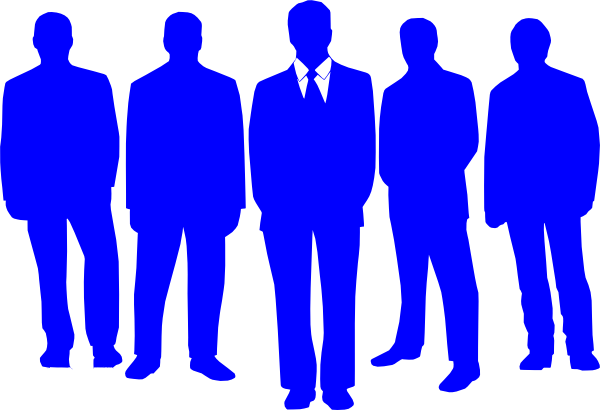 Group Of People Free Clipart - Group Of Blue People (600x410)