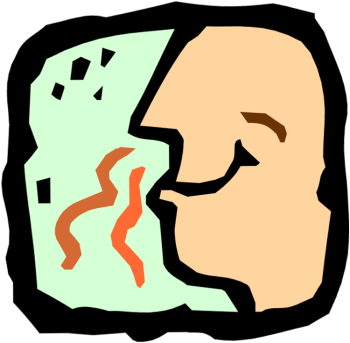 Stench Clipart - Clip Art Nose Smelling (350x343)