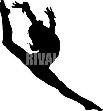 Leap - Clipart - Gymnast Silhouette Leap (336x361)