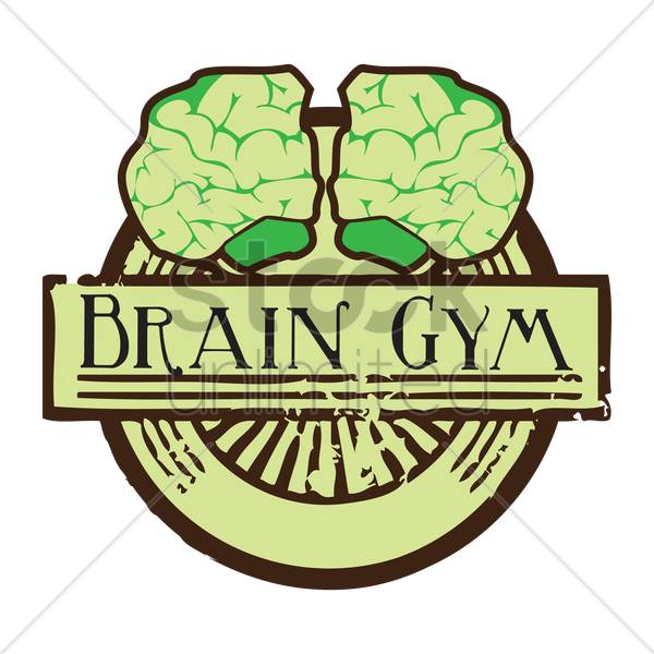 Human Brain With Brain Gym Label Clipart - Euclidean Vector (600x600)