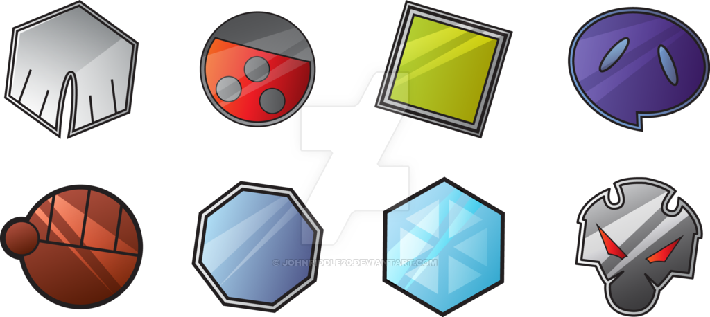 Johto Gym Badges By Johnriddle20 - Pokemon Soul Silver Badges (1024x458)