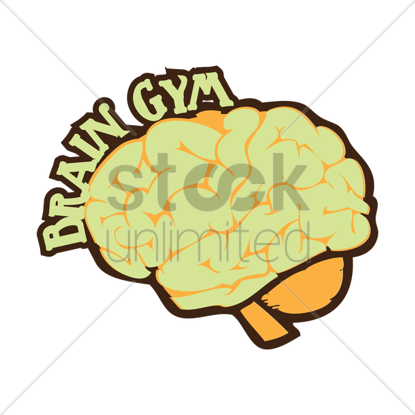 Human Brain With Brain Gym Words Vector Graphic Clipart - Brain (600x600)
