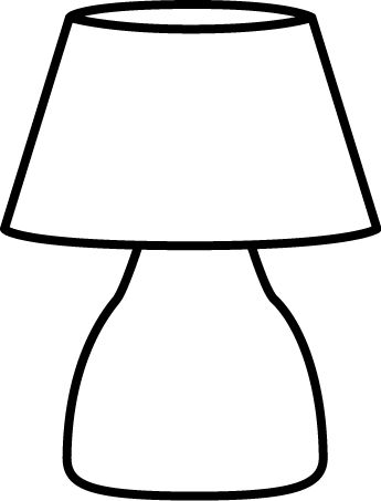 Black And White Lamp - Clip Art Black White Lamp (345x453)