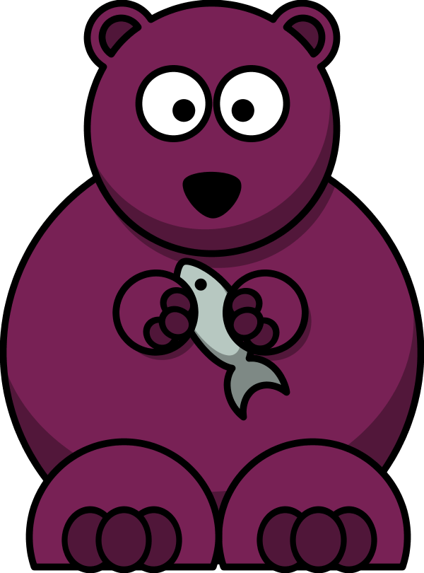 Bear Holding A Fish Comic - Custom Cartoon Bear Throw Blanket (600x810)