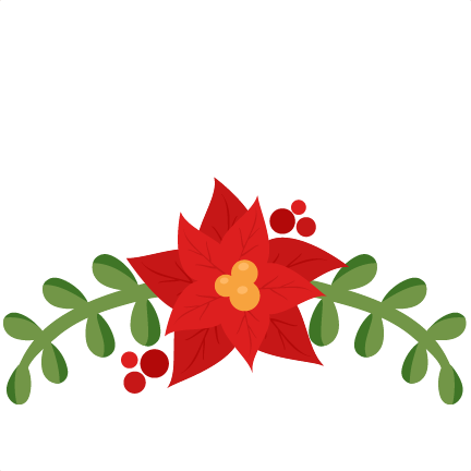 Christmas Poinsettia Flourish Scrapbook Cut File Cute - Christmas Poinsettia Flourish Scrapbook Cut File Cute (432x432)