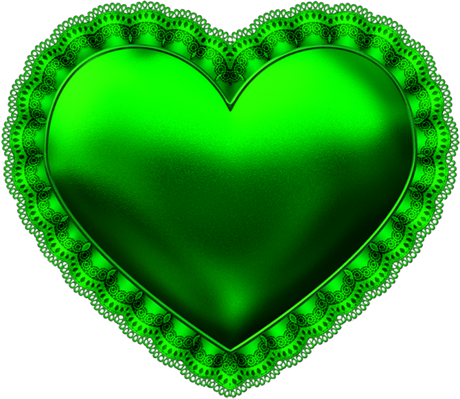 Hearts ‿✿⁀♡♥♡❤ - Green Heart Love (670x581)
