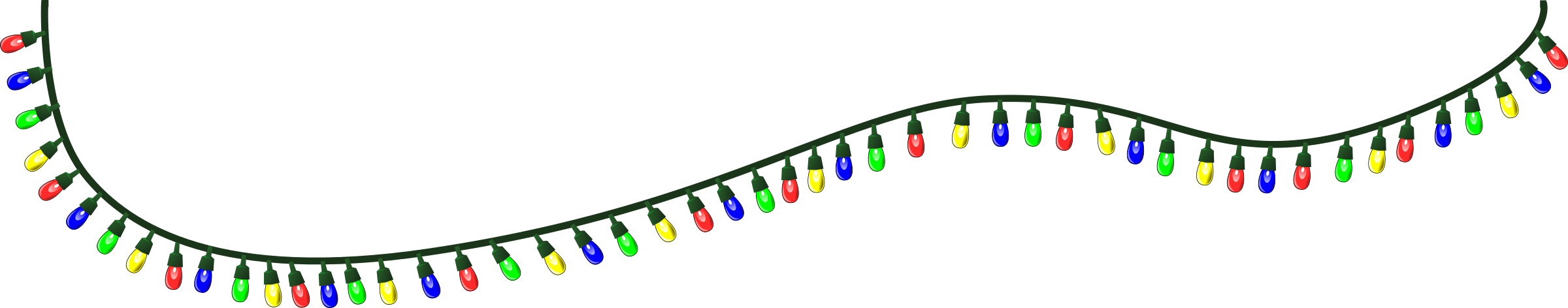 Free Christmas Lights Clipart Pictures Free Christmas - Christmas Fairy Lights Transparent (2400x472)