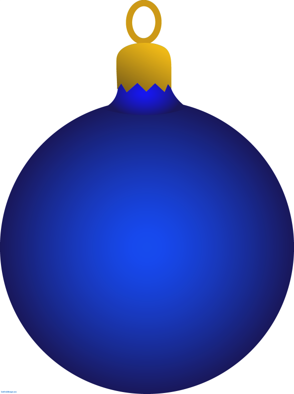 Pin Free Christmas Clip Art - Blue Ornament Clipart (596x800)
