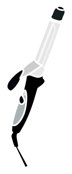 Curling Clipart - Curling Iron Clipart Black And White (246x593)