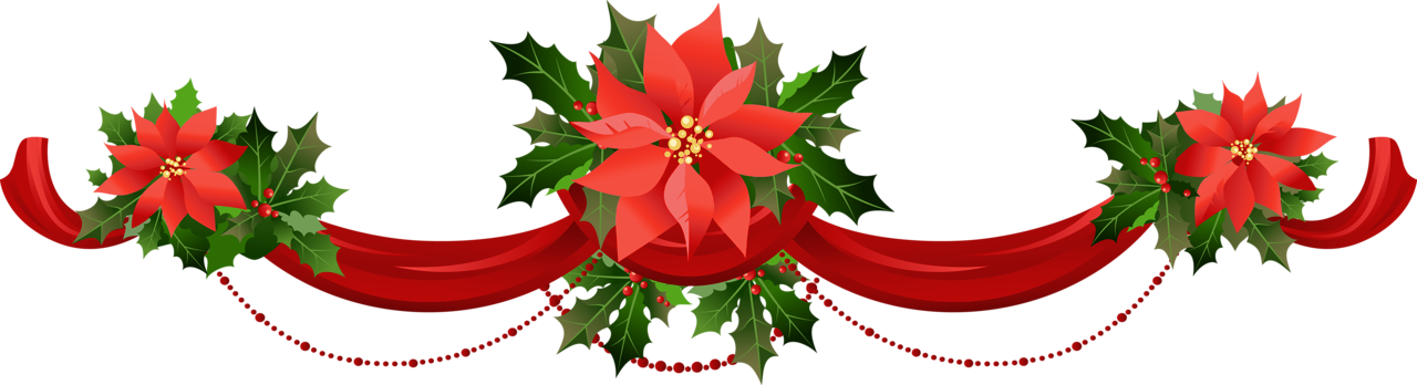 Clipart Christmas Garland Free Clipart Image Image - Christmas Poinsettia Clipart (1280x348)