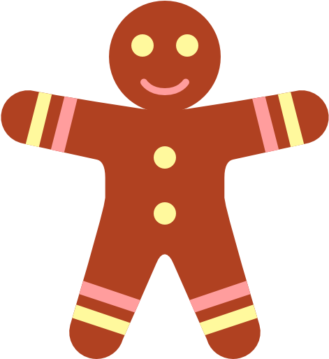 Simple Christmas Gingerbread Man Icon Clipart Image - Simple Christmas Clipart (512x512)