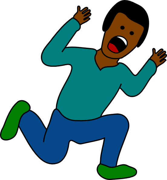 Boy Clip Art - Scared Person Clip Art (552x596)