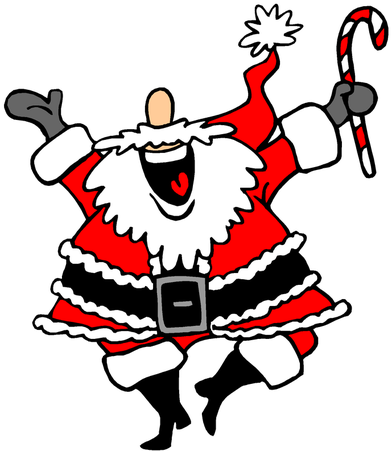 Funny Santa Christmas Image Reindeer Free Public Domain - Dancing Santa Animated Gif (400x455)