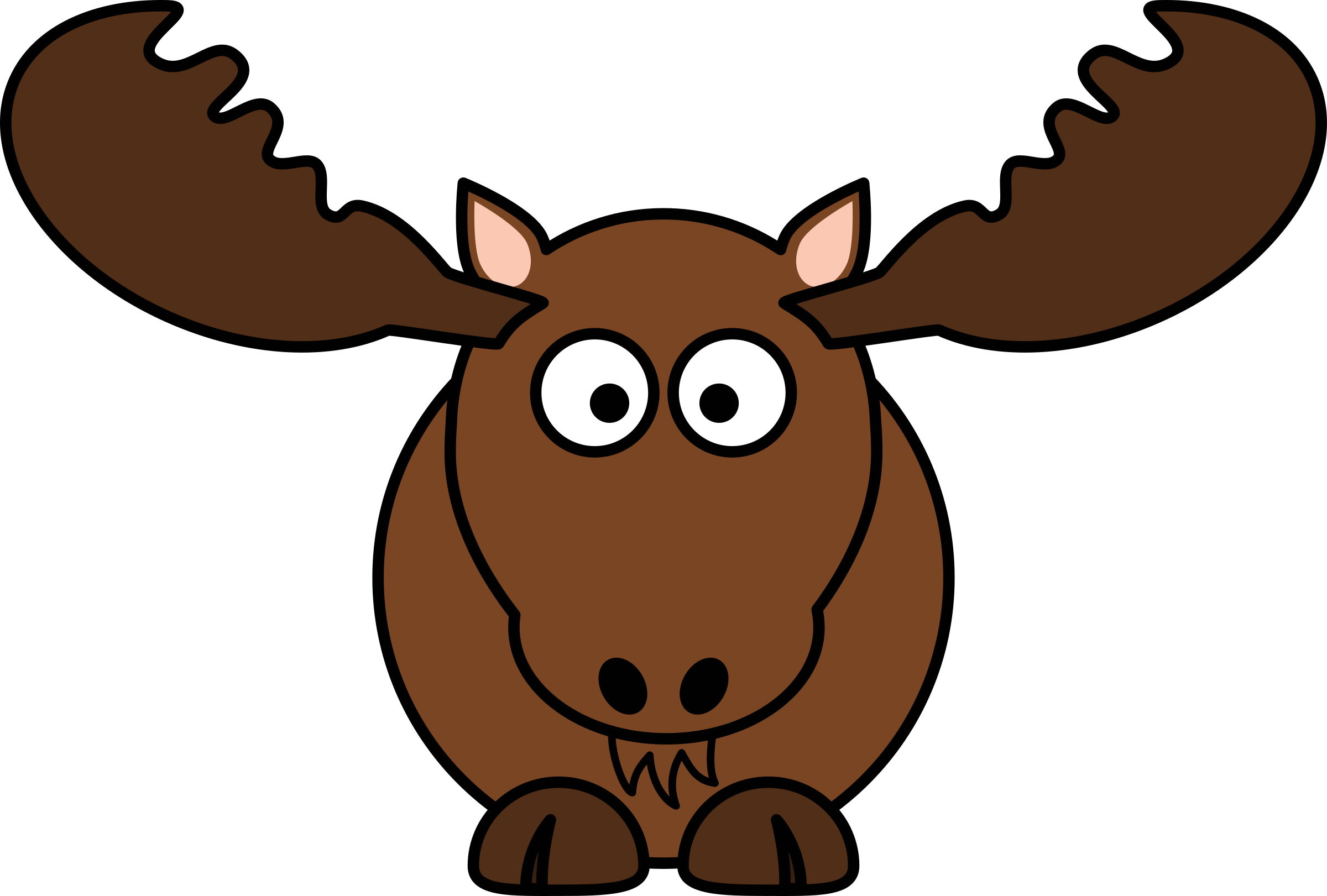 Clipart - Moose Cartoon (2400x1621)