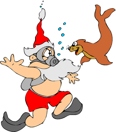 Funny Santa Christmas Image Reindeer Free Public Domain - Santa Stainless Steel Travel Mug (400x453)