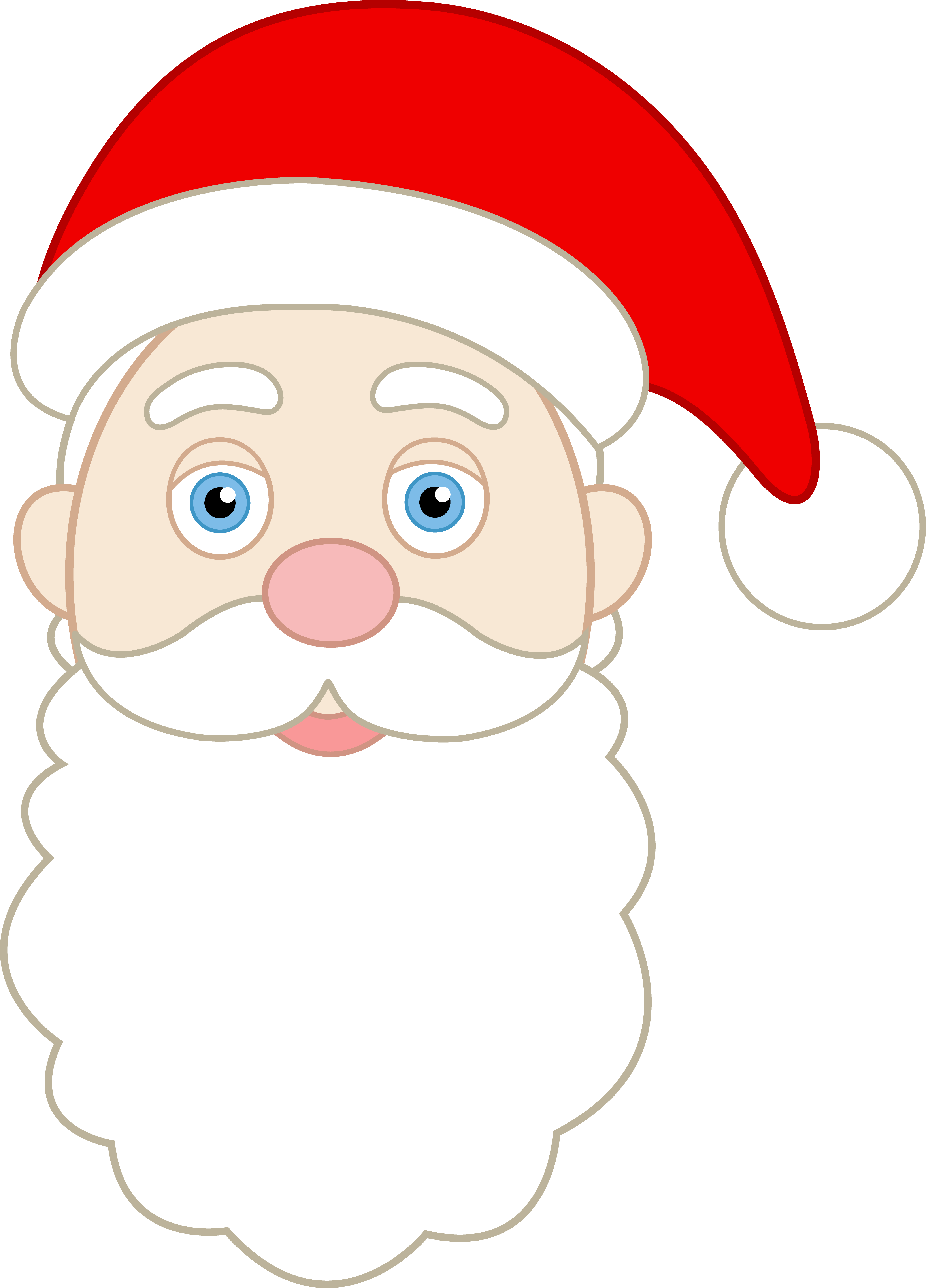 Printable Santa Face Pattern - Santa Faces Clip Art (4195x5835)