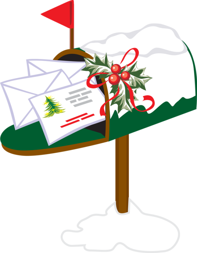 Christmas Clip Art For The Holiday Season - Christmas Mailbox Clipart (639x821)
