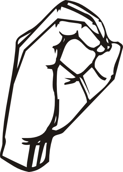 Free Vector Sign Language O Clip Art - O Sign Language Vector (426x597)