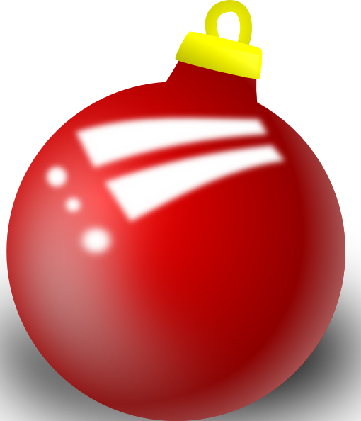 Xmas Ornament Shiney Ball Clip Art At Clker - Red Decoration Ball Shower Curtain (510x594)