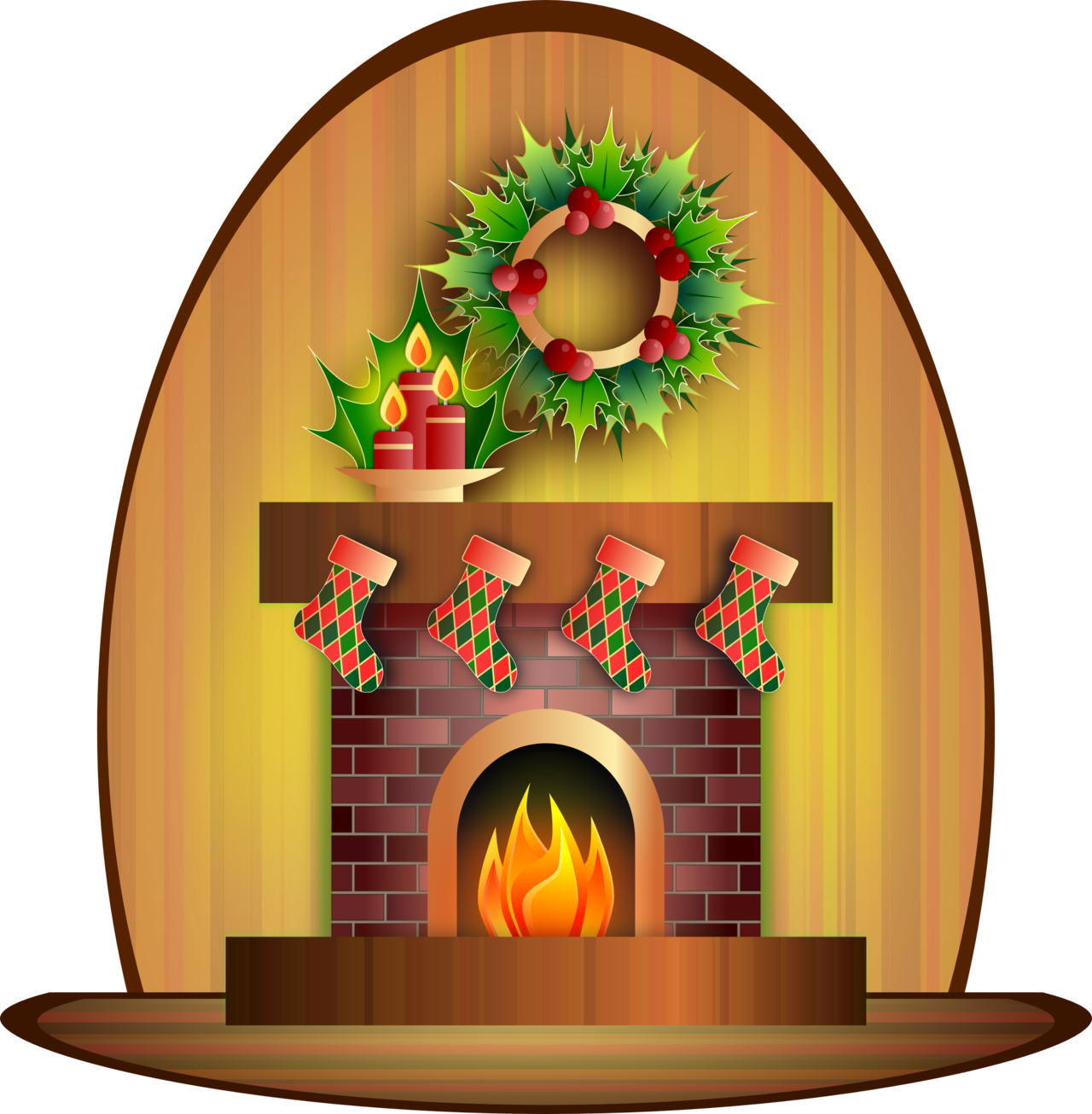 Christmas Fireplace By Viscious Speed Christmas Fireplace - Season's Greetings Card With Stockings On Fireplace/custom (1280x1306)