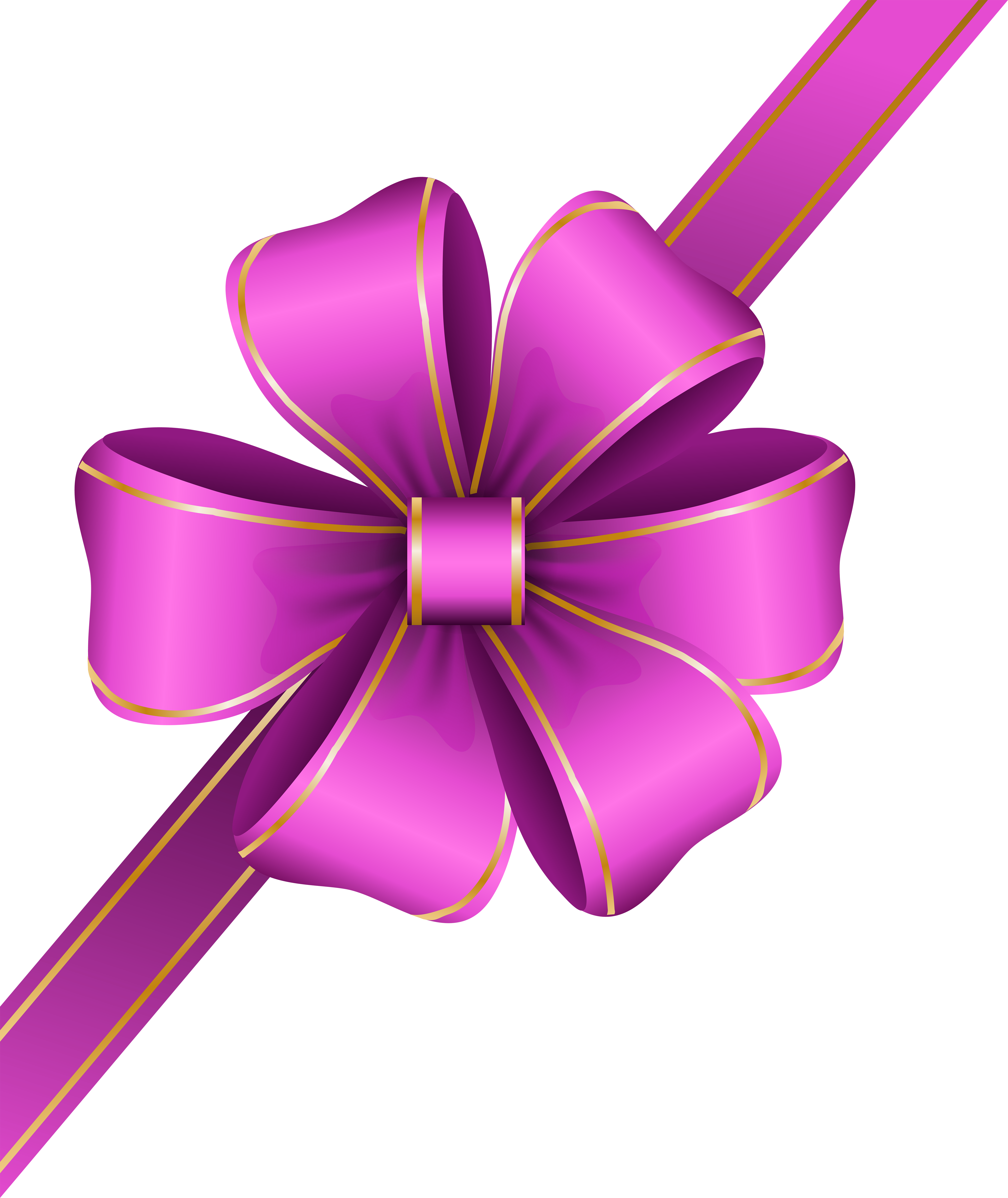 Decorative Pink Bow Corner Transparent Png Clip Art - Corner Ribbon Banner Png (5049x6000)