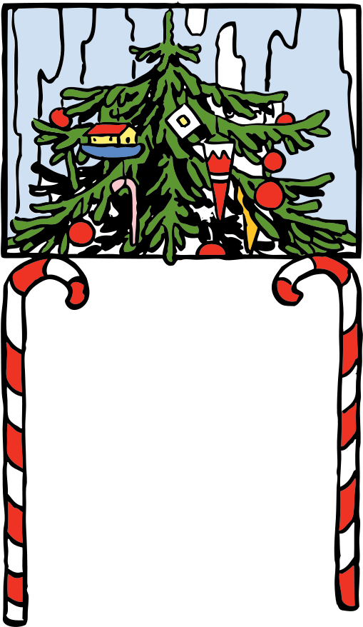 Christmas Arch Png Clip Arts - Frohe Feiertage Weihnachtsbaum Und Zuckerstangen Karte (563x900)