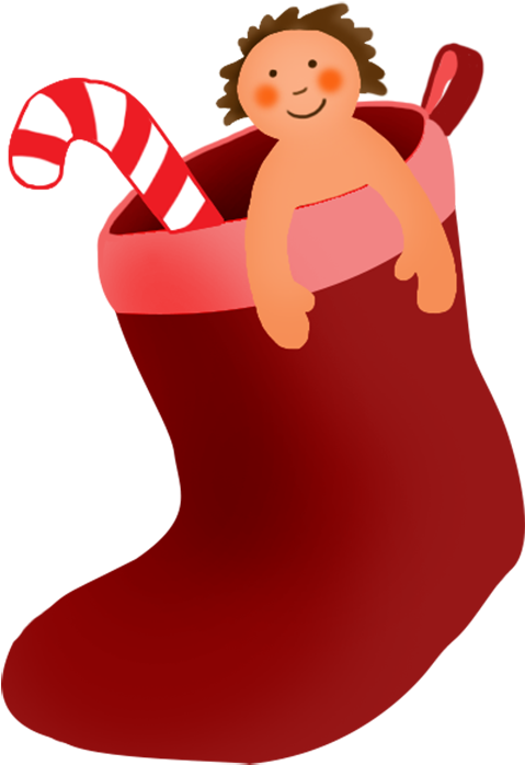Christmas Stockin With Gifts - Christmas Day (597x709)