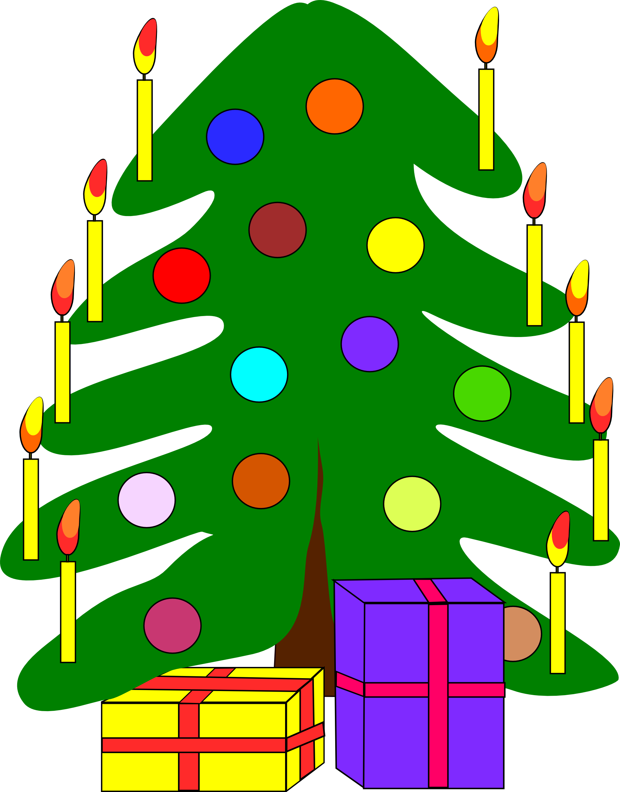 Gift Clipart Christmas Book - Christmas Tree Shower Curtain (1979x2526)