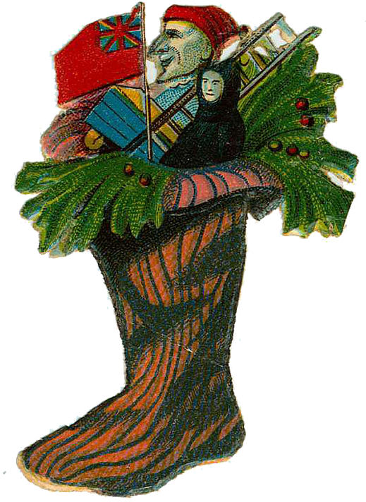 Vintage Victorian Christmas Die Cut Clip Art Day Six - Clip Art (548x750)