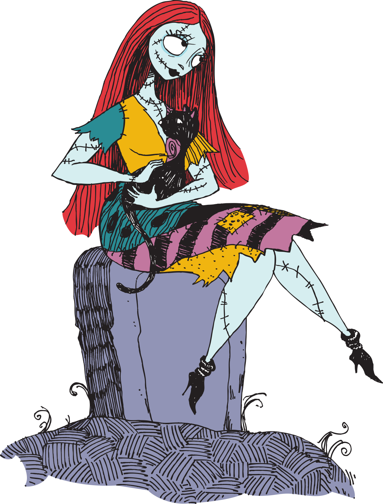 Nightmare Before Christmas Characters Vector Clip Art - Sally From Nightmare Before Christmas (1223x1609)