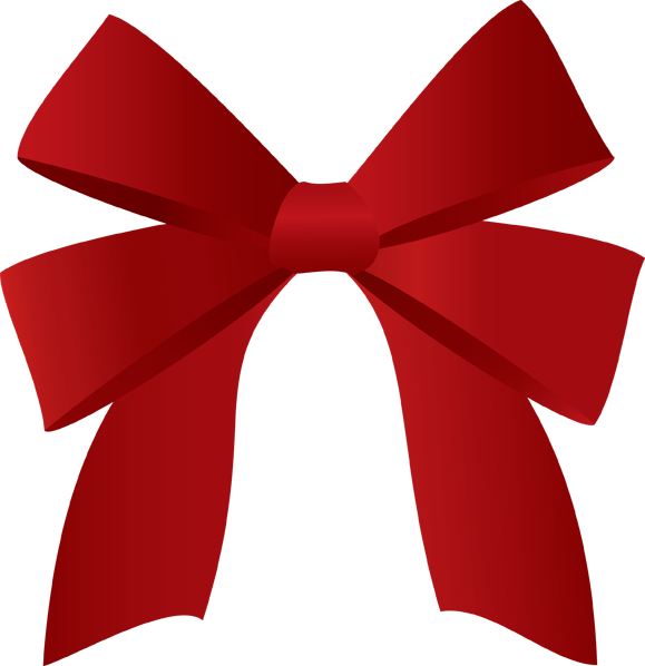 Christmas Bows Clip Art - Red Christmas Bow Clipart (579x598)