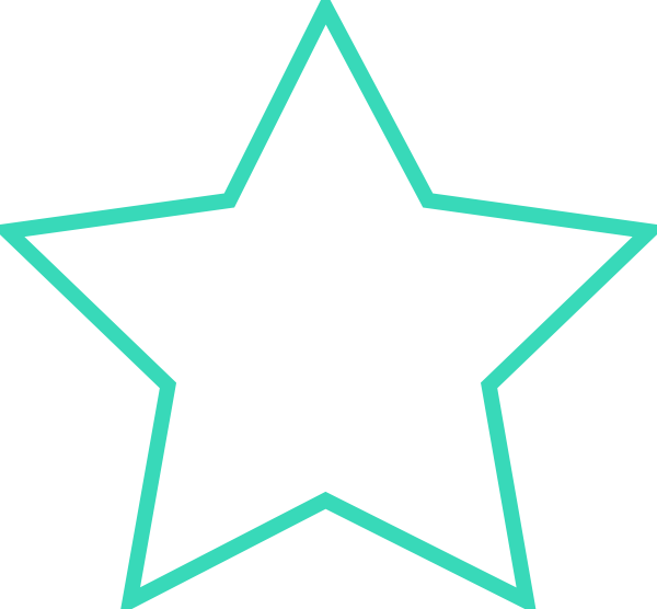 Thick Turquoise Star Clip Art - Star Breathing (600x556)