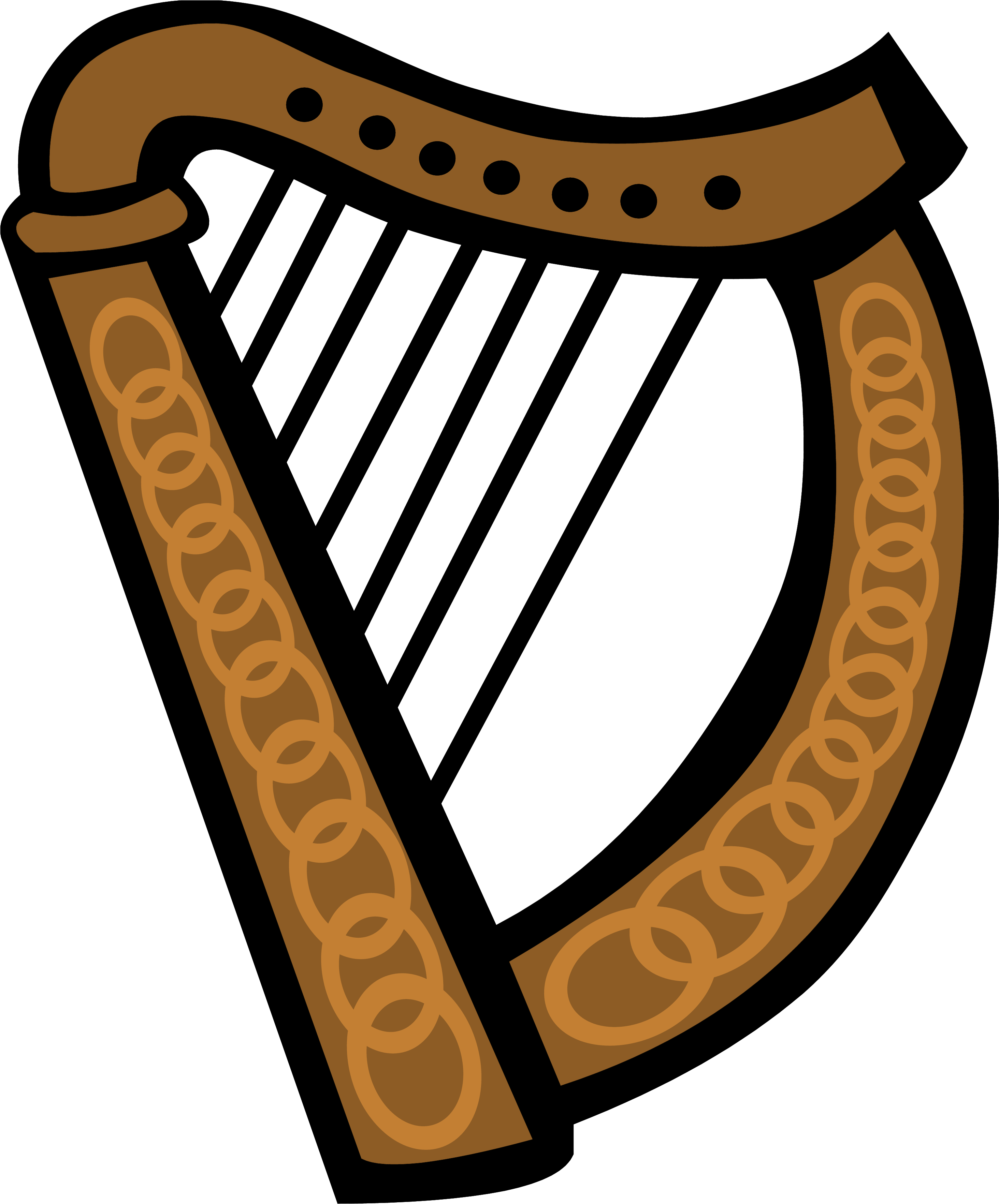 Flames - Irish Harp Cartoon (2928x3537)